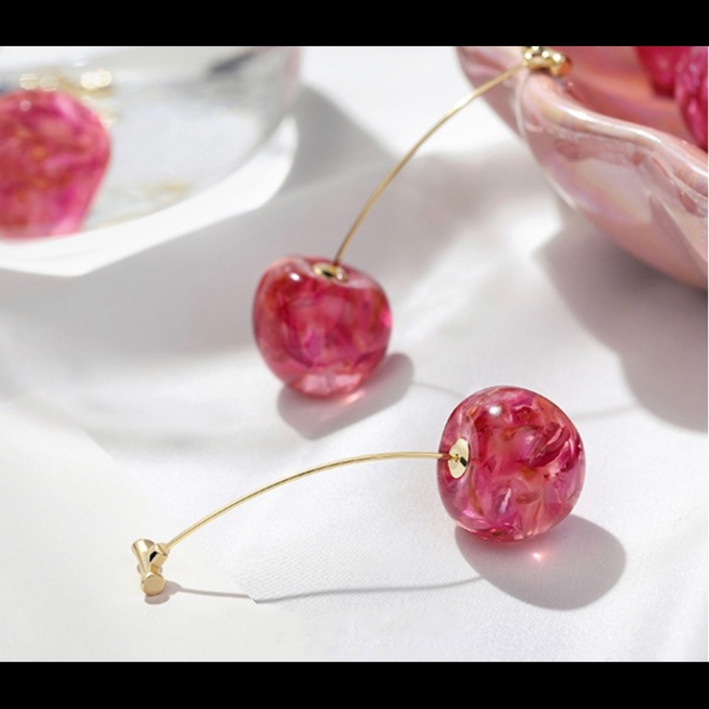 Cherry drop earrings